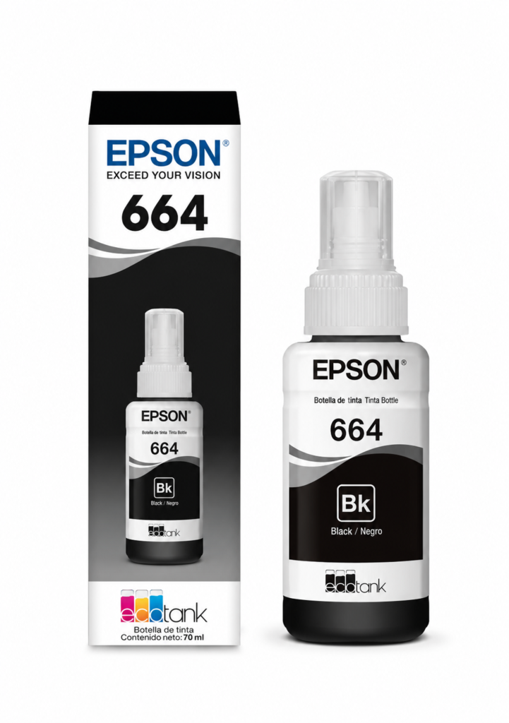 BOTELLA DE TINTA EPSON T664 NEGRO 4.500